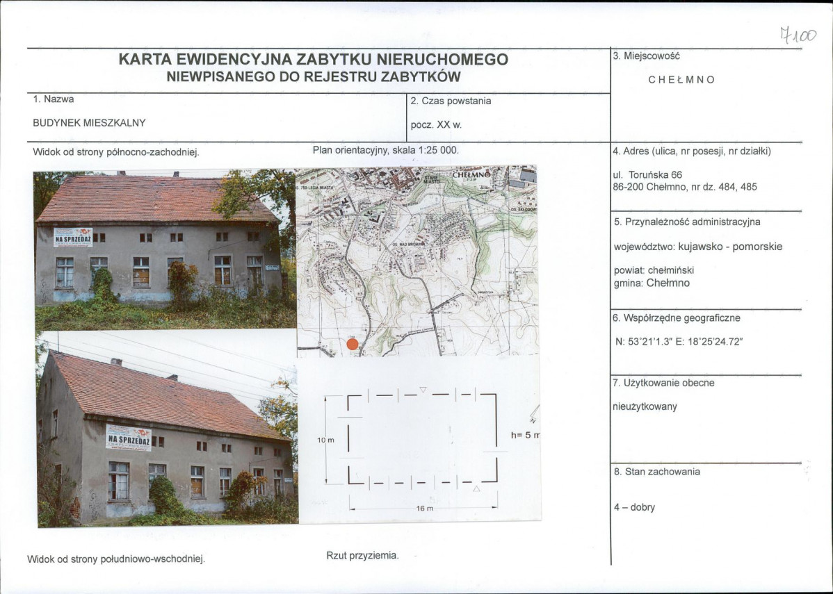 KEZN - Karta obiektu niewpisanego do rejestru, skan nr 1