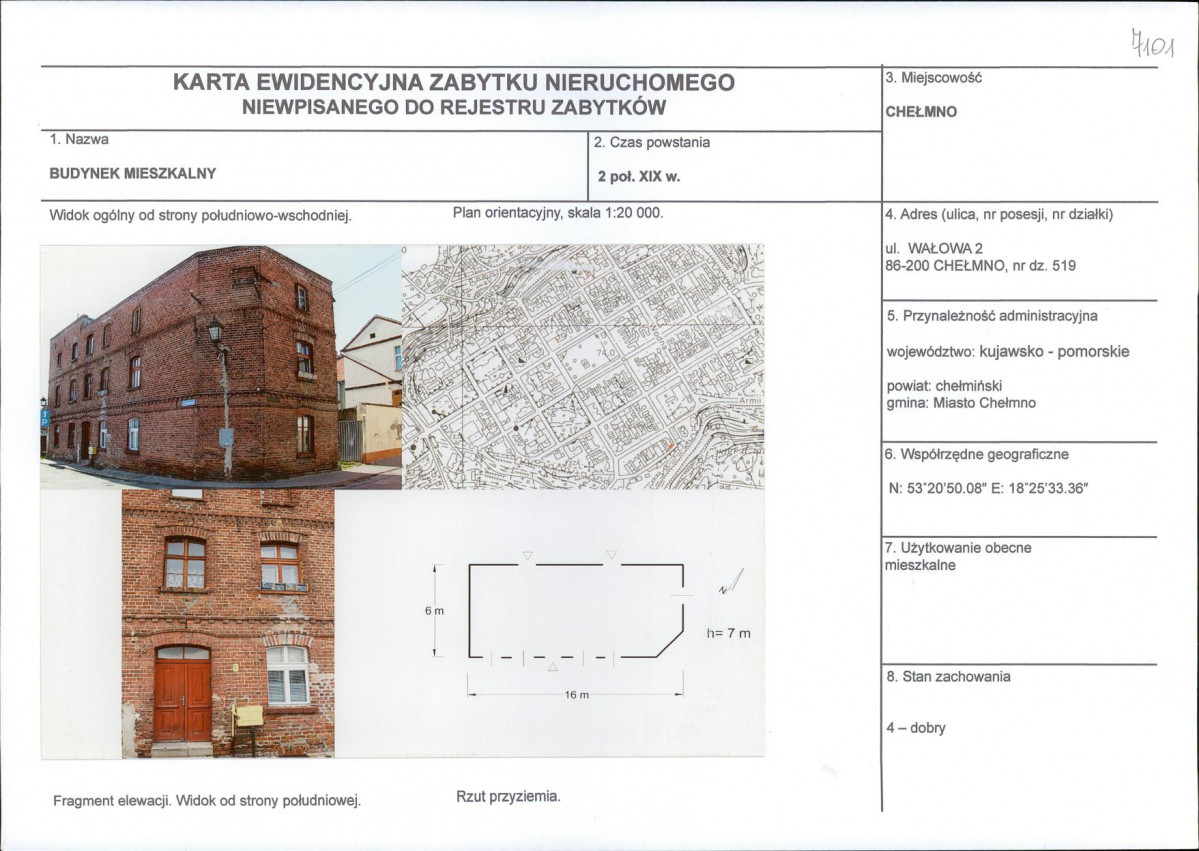 KEZN - Karta obiektu niewpisanego do rejestru, skan nr 1