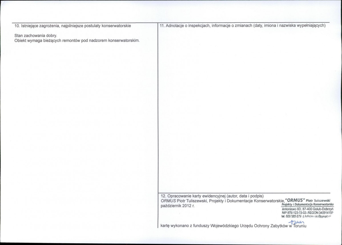KEZN - Karta obiektu niewpisanego do rejestru, skan nr 2
