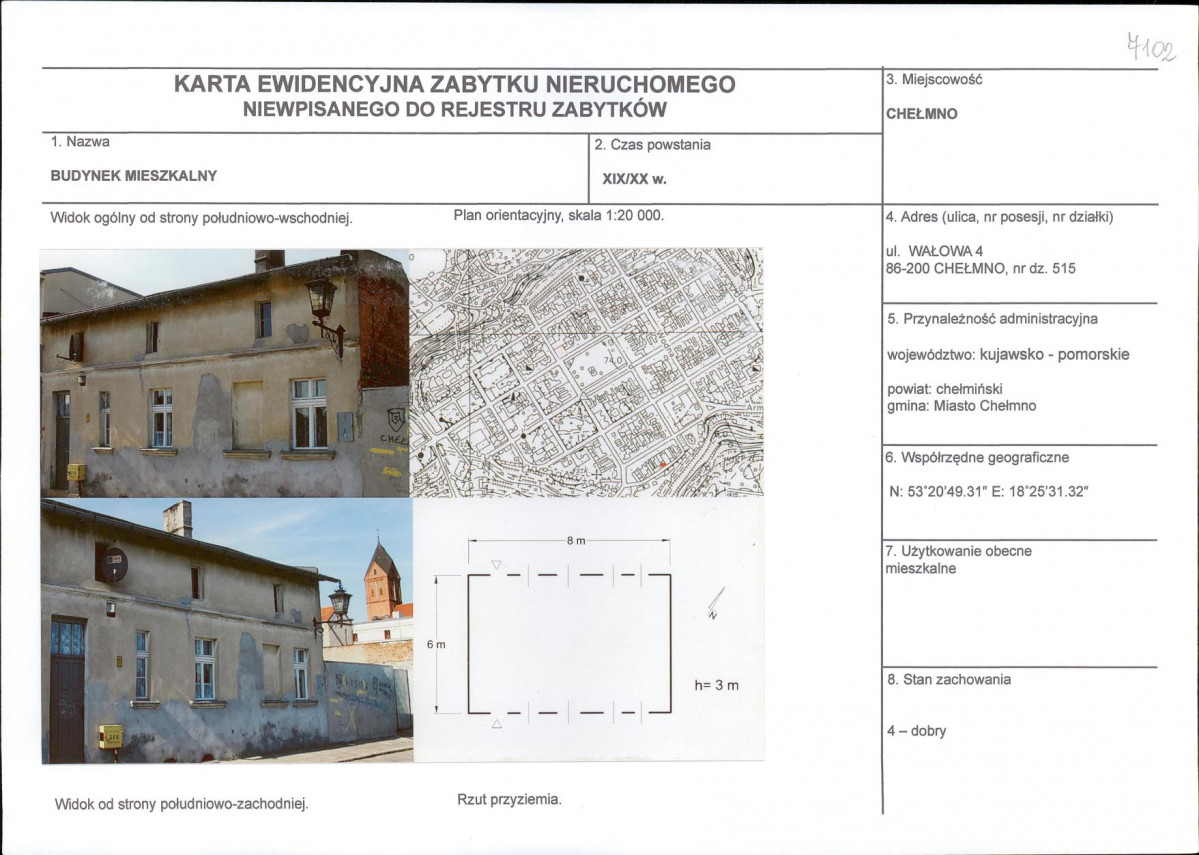KEZN - Karta obiektu niewpisanego do rejestru, skan nr 1