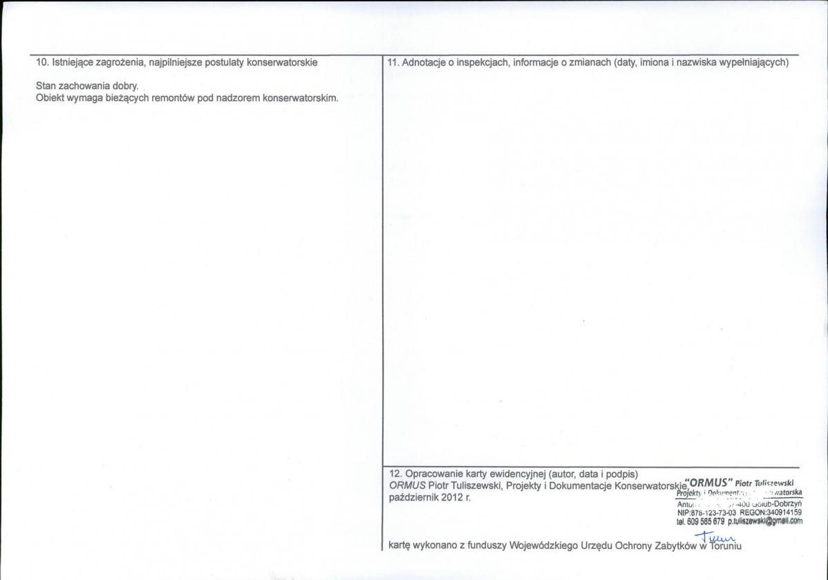 KEZN - Karta obiektu niewpisanego do rejestru, skan nr 2