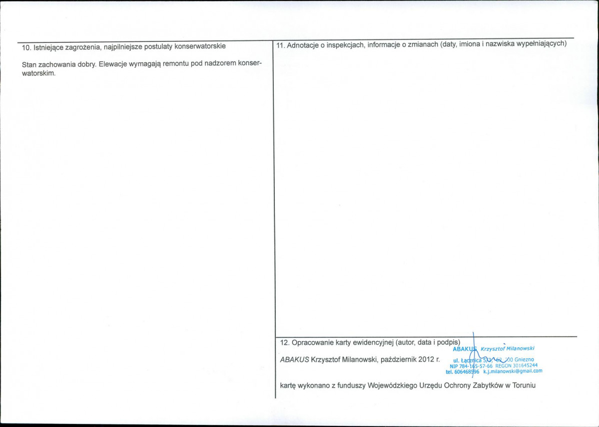 KEZN - Karta obiektu niewpisanego do rejestru, skan nr 2