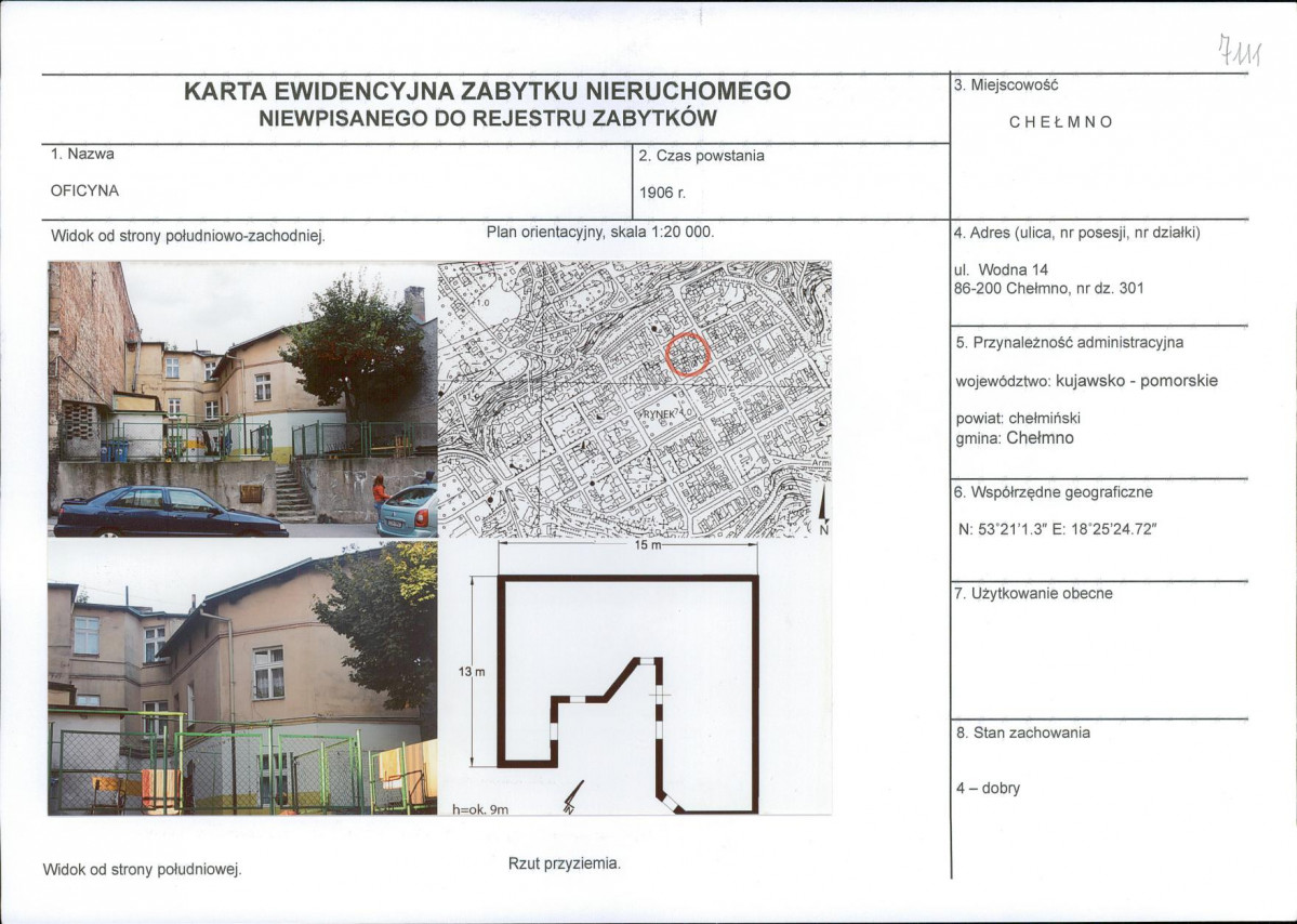 KEZN - Karta obiektu niewpisanego do rejestru, skan nr 1