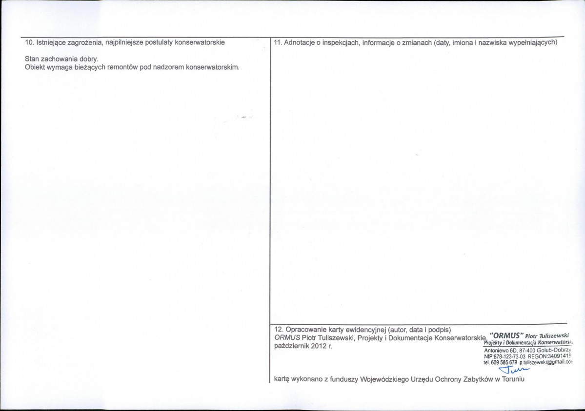 KEZN - Karta obiektu niewpisanego do rejestru, skan nr 2