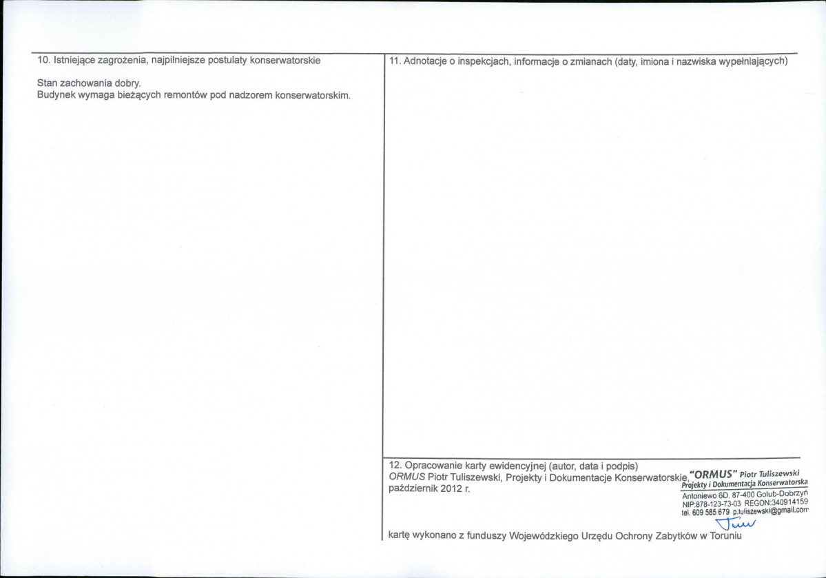 KEZN - Karta obiektu niewpisanego do rejestru, skan nr 2