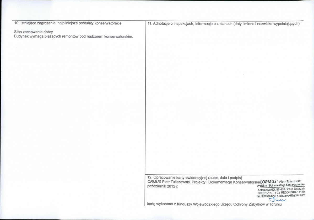KEZN - Karta obiektu niewpisanego do rejestru, skan nr 2