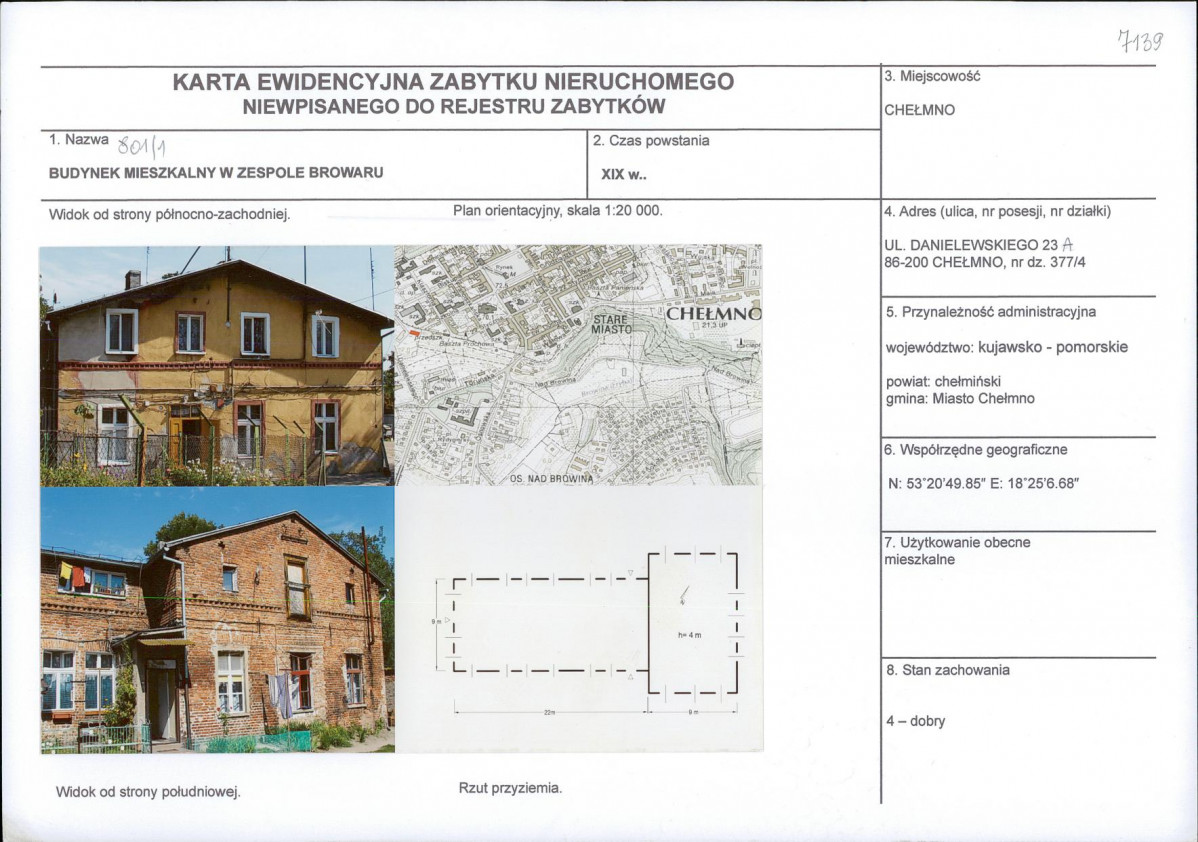 KEZN - Karta obiektu niewpisanego do rejestru, skan nr 1