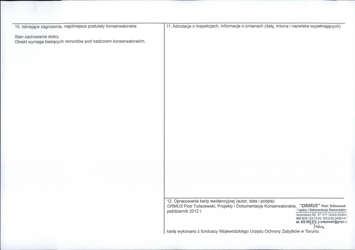 KEZN - Karta obiektu niewpisanego do rejestru, skan nr 2