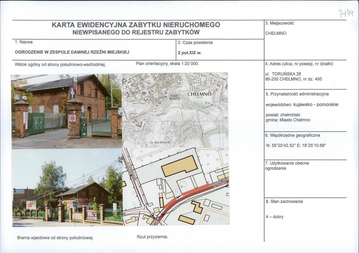 KEZN - Karta obiektu niewpisanego do rejestru, skan nr 1