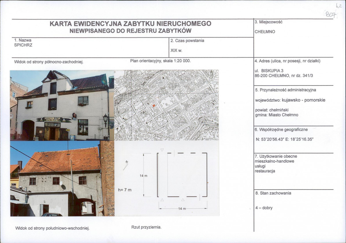 KEZN - Karta obiektu niewpisanego do rejestru, skan nr 1