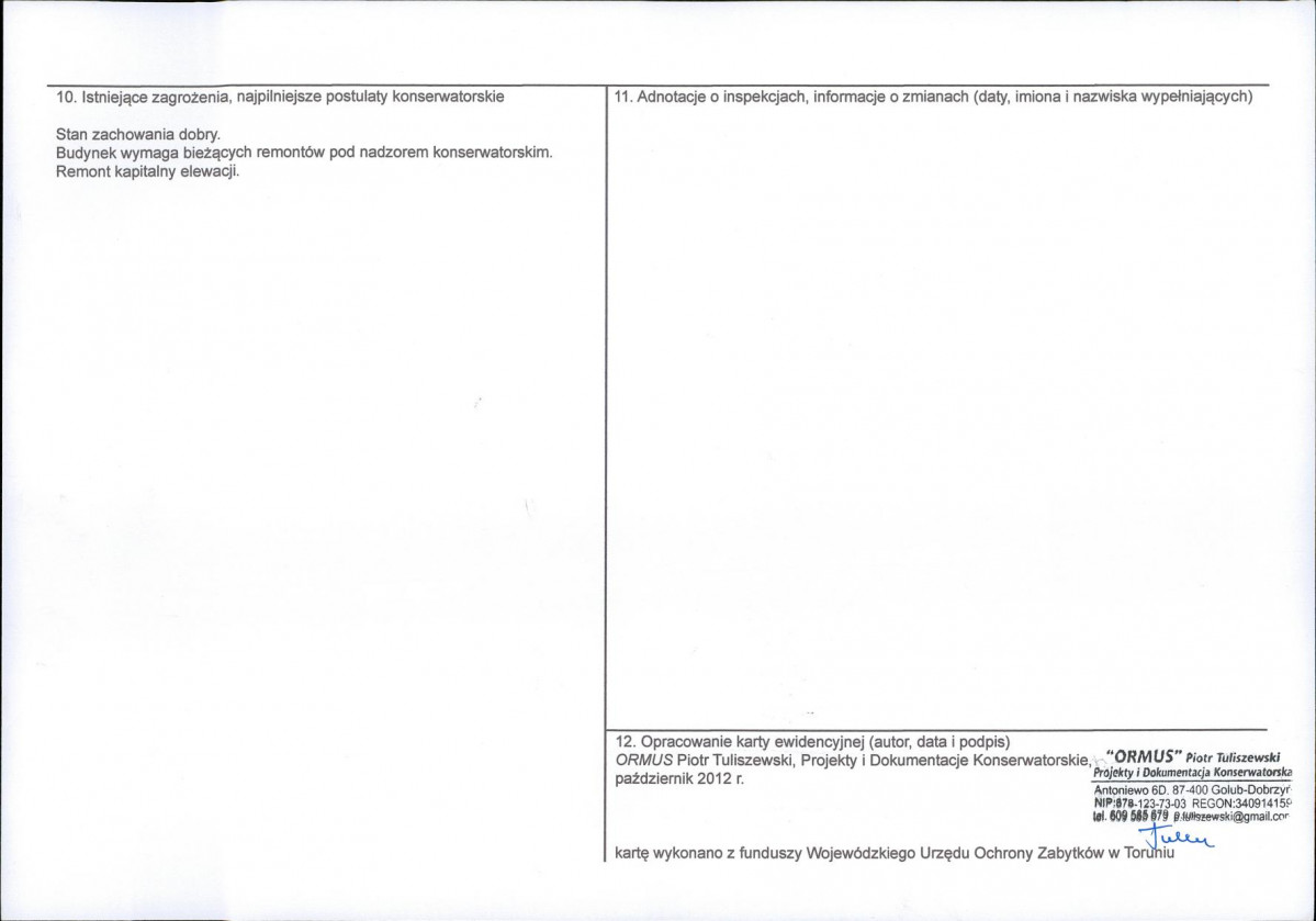 KEZN - Karta obiektu niewpisanego do rejestru, skan nr 2