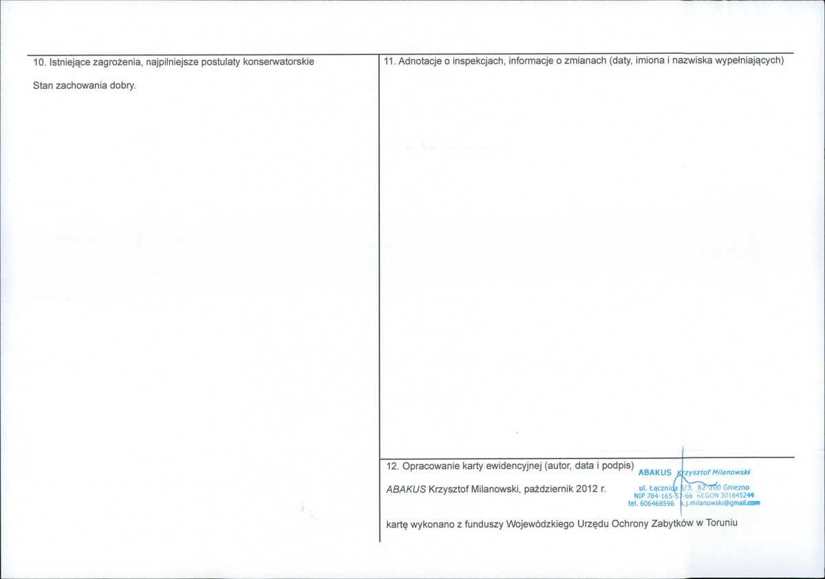 KEZN - Karta obiektu niewpisanego do rejestru, skan nr 2