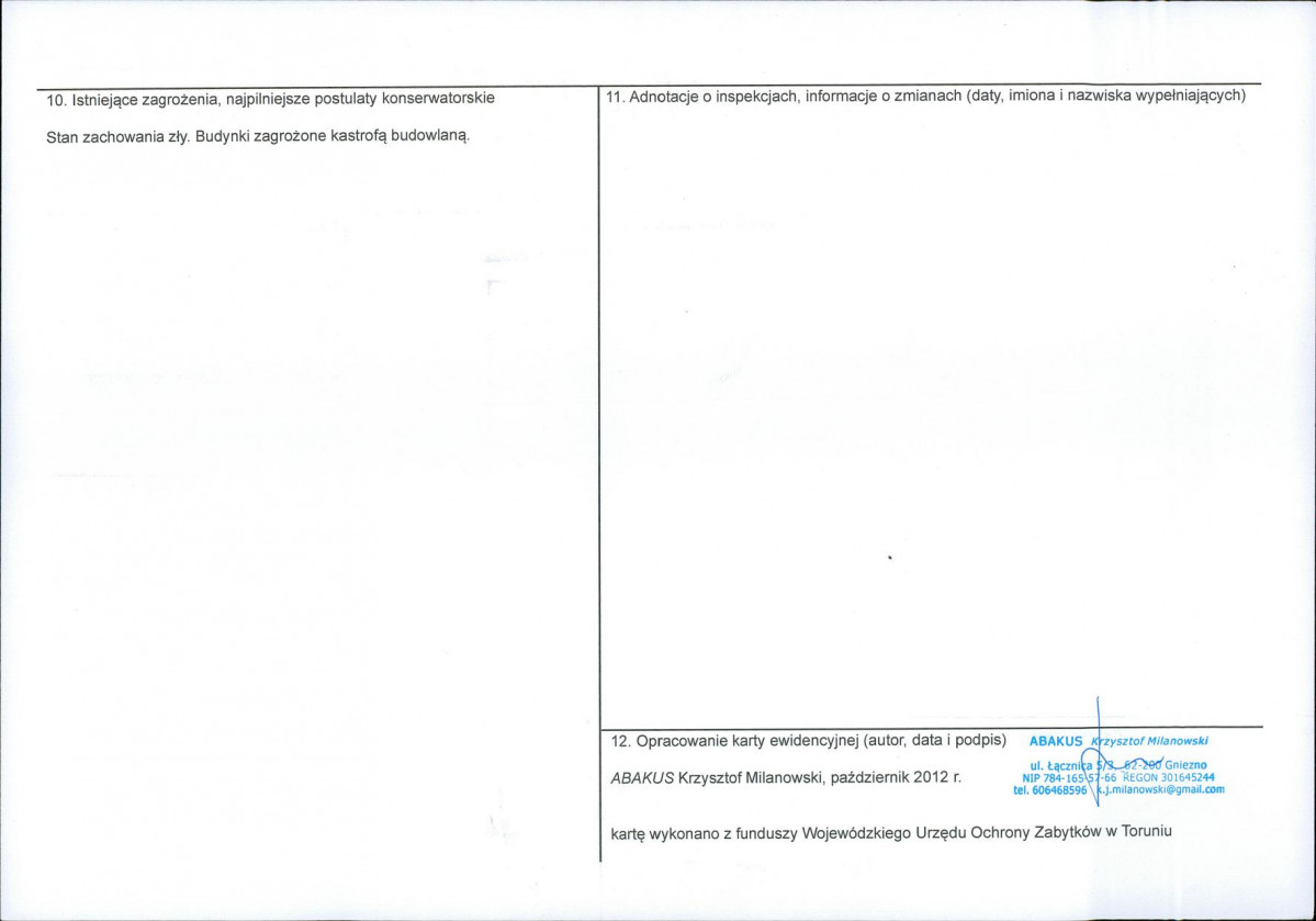 KEZN - Karta obiektu niewpisanego do rejestru, skan nr 2