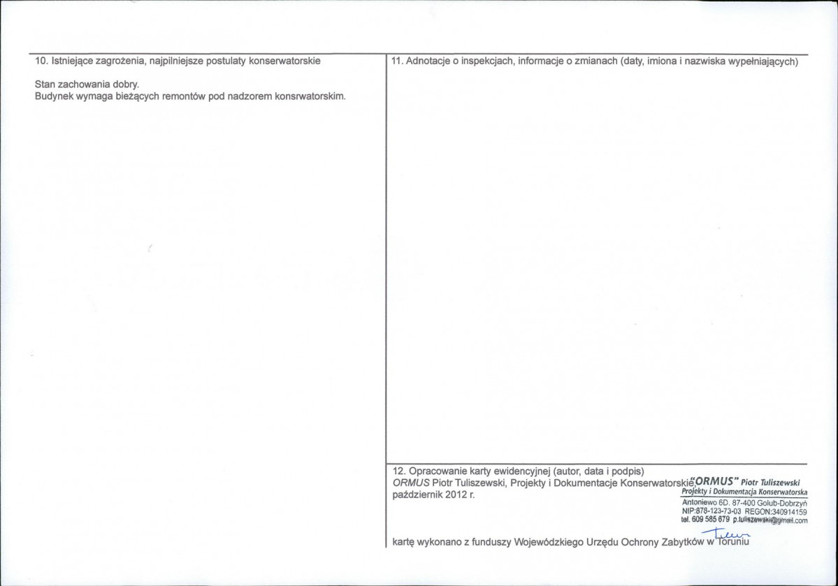 KEZN - Karta obiektu niewpisanego do rejestru, skan nr 2