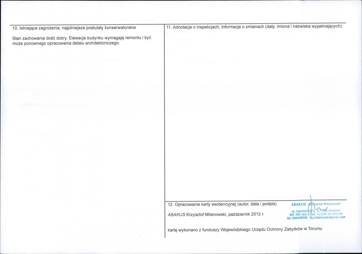 KEZN - Karta obiektu niewpisanego do rejestru, skan nr 2