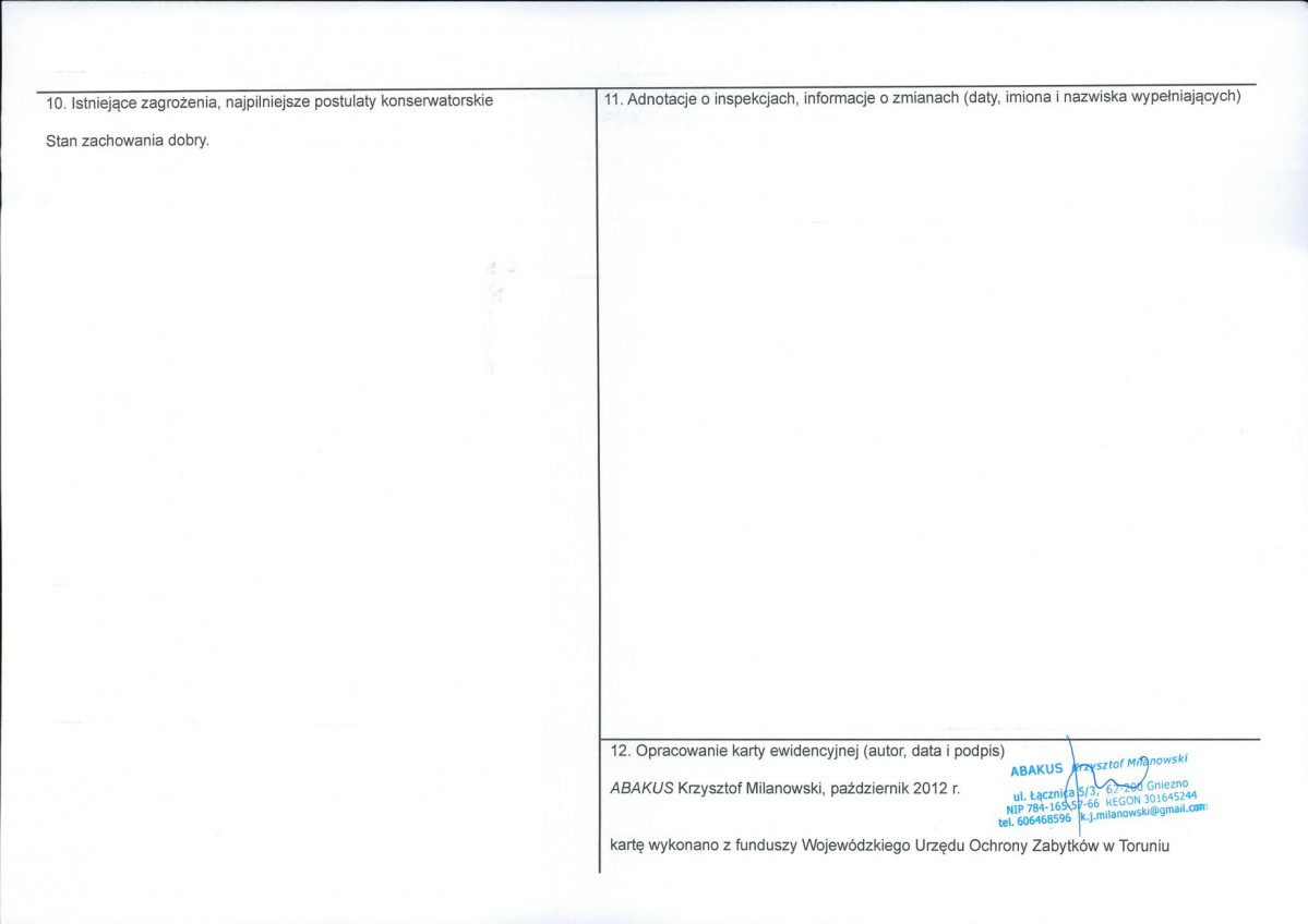KEZN - Karta obiektu niewpisanego do rejestru, skan nr 2