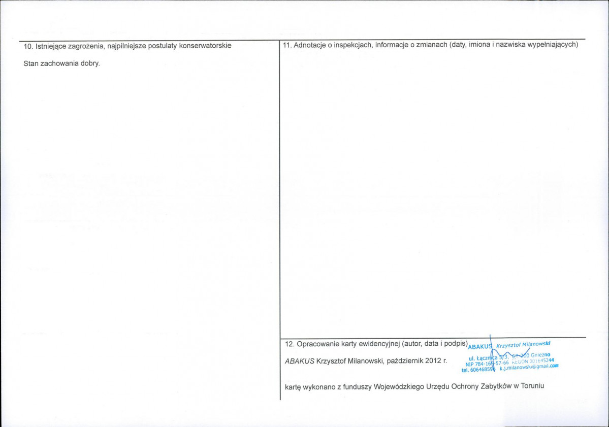 KEZN - Karta obiektu niewpisanego do rejestru, skan nr 2