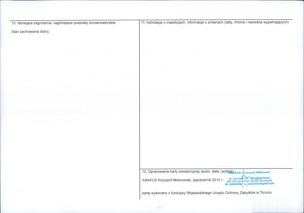 KEZN - Karta obiektu niewpisanego do rejestru, skan nr 2