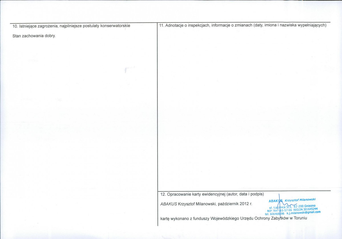 KEZN - Karta obiektu niewpisanego do rejestru, skan nr 2