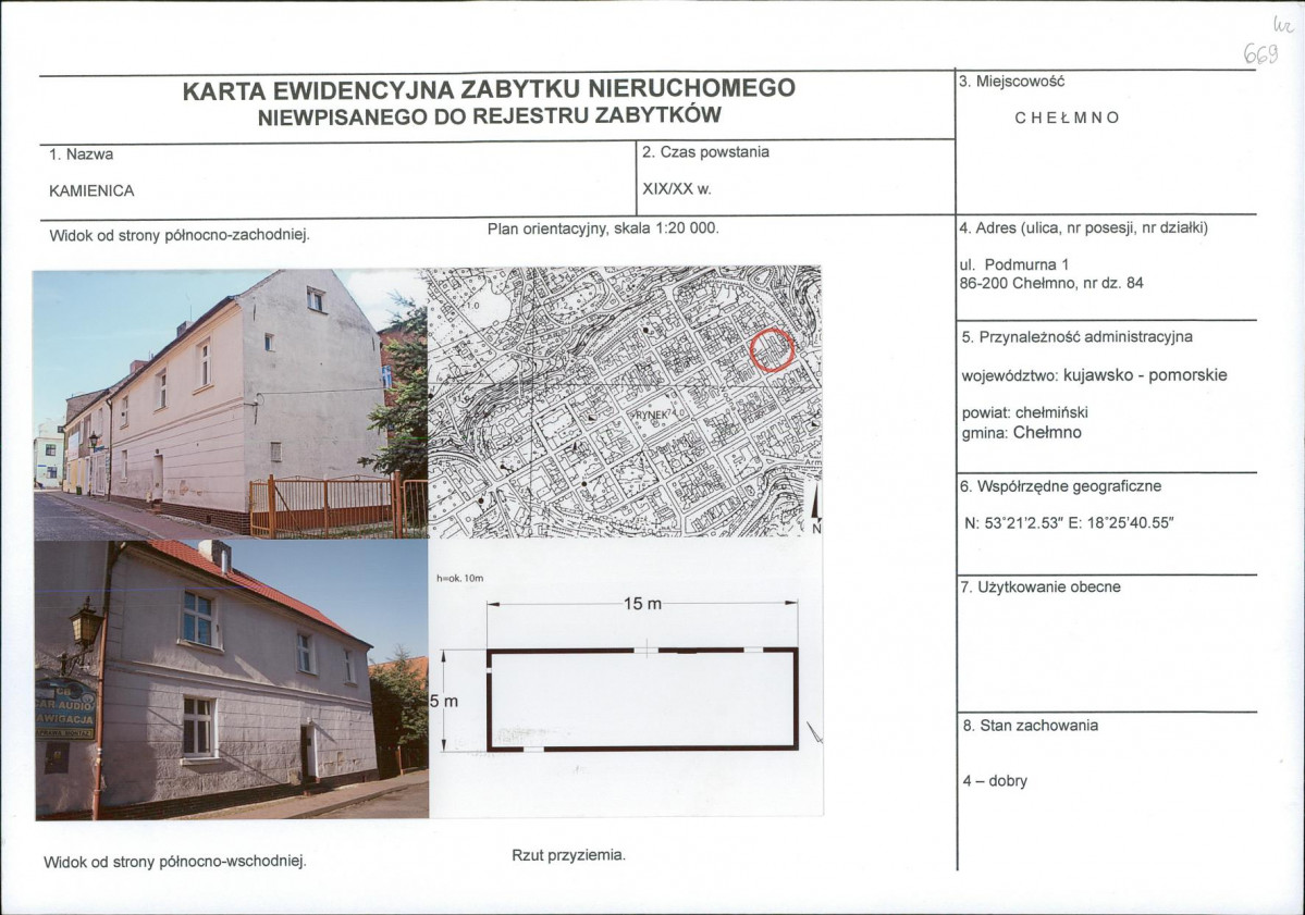 KEZN - Karta obiektu niewpisanego do rejestru, skan nr 1