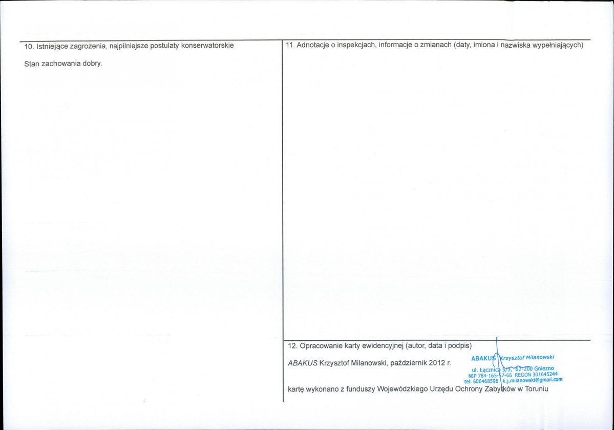 KEZN - Karta obiektu niewpisanego do rejestru, skan nr 2