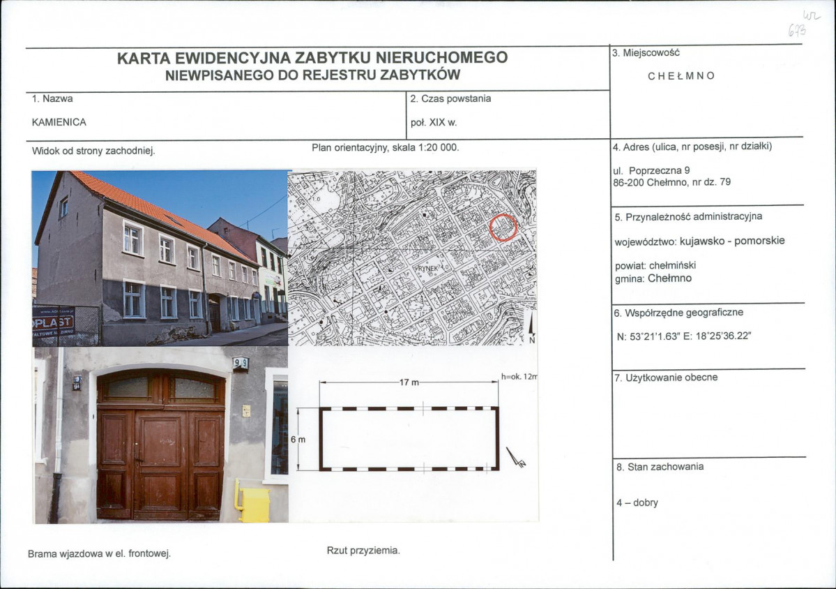 KEZN - Karta obiektu niewpisanego do rejestru, skan nr 1