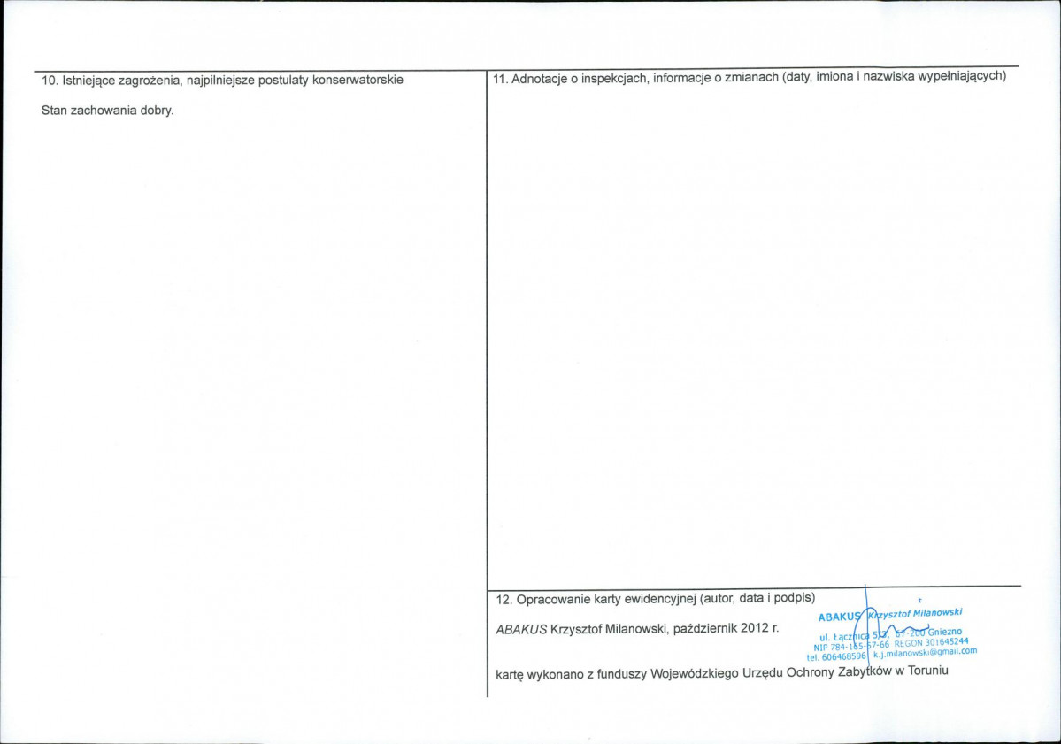 KEZN - Karta obiektu niewpisanego do rejestru, skan nr 2