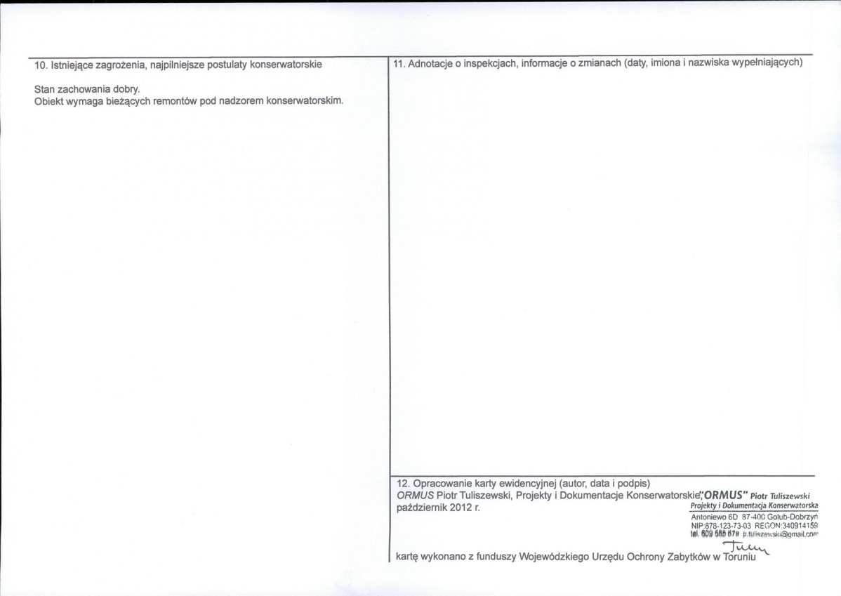 KEZN - Karta obiektu niewpisanego do rejestru, skan nr 2