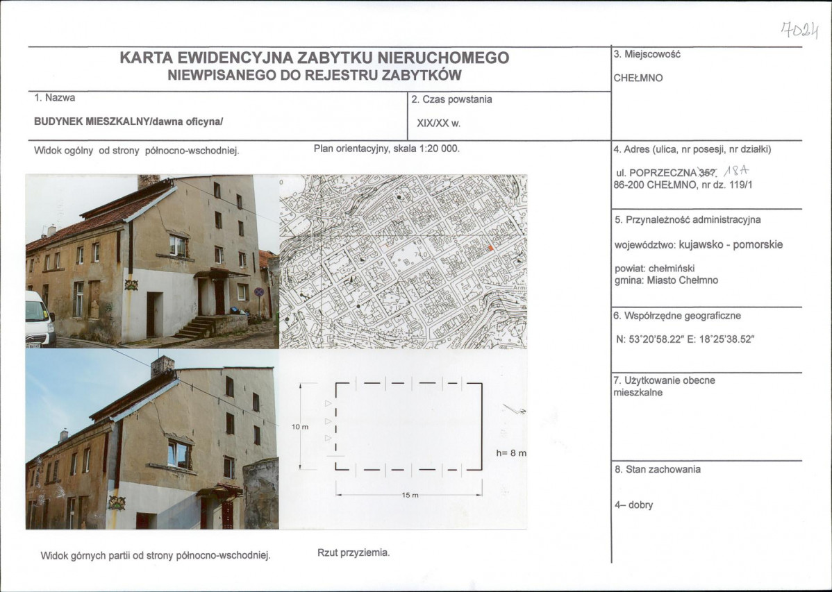 KEZN - Karta obiektu niewpisanego do rejestru, skan nr 1