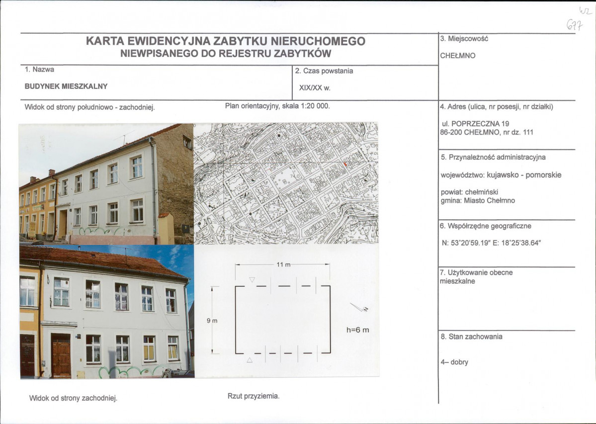 KEZN - Karta obiektu niewpisanego do rejestru, skan nr 1