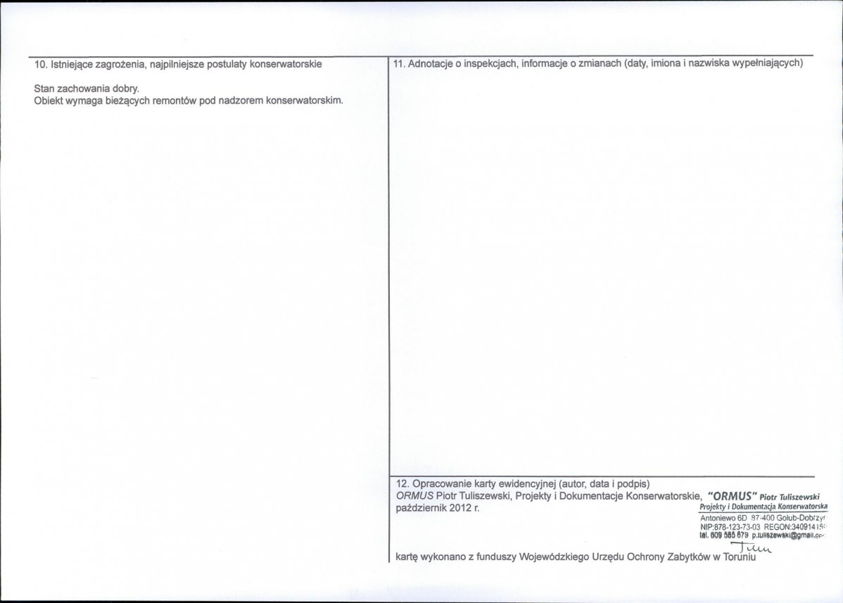 KEZN - Karta obiektu niewpisanego do rejestru, skan nr 2