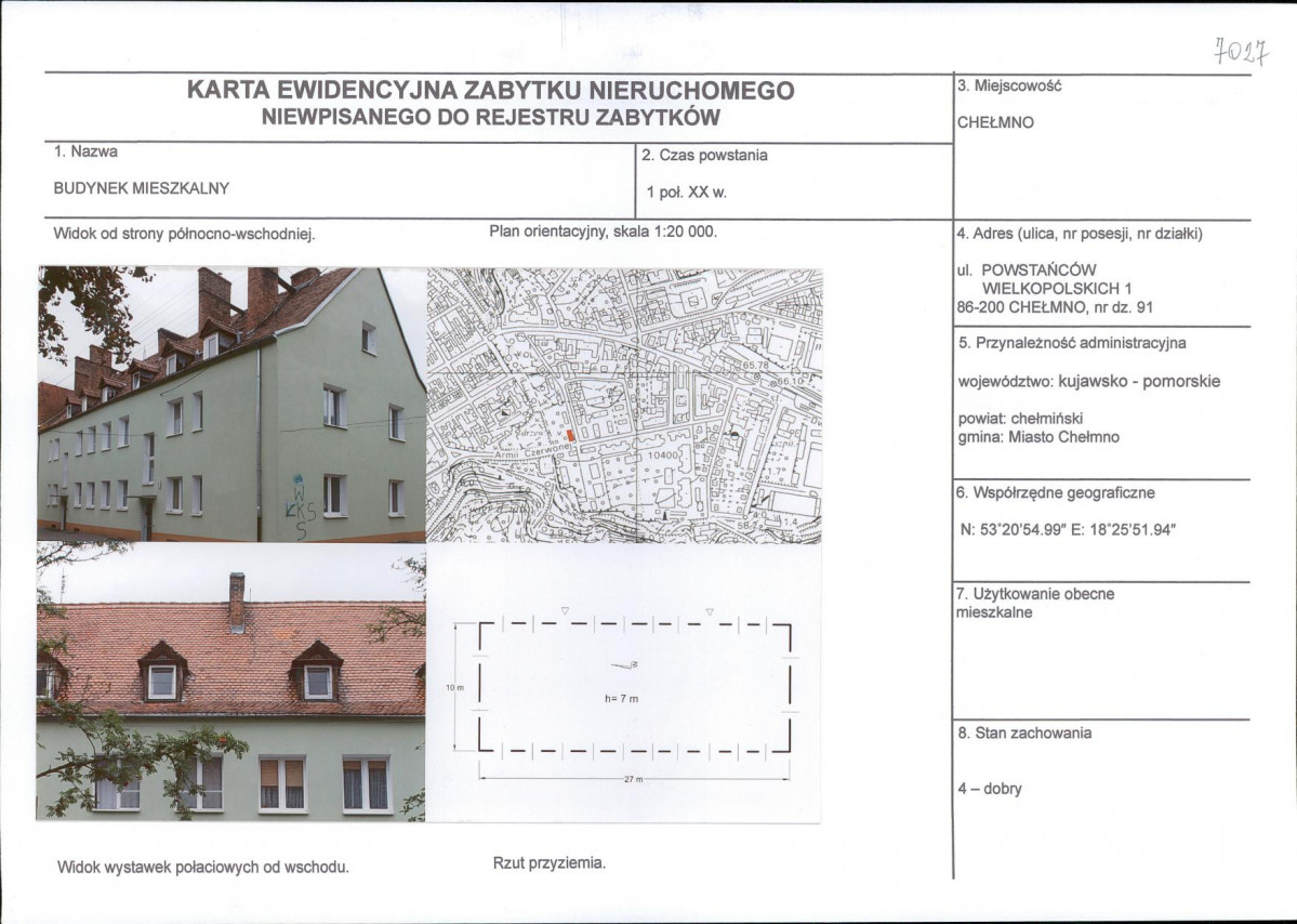 KEZN - Karta obiektu niewpisanego do rejestru, skan nr 1