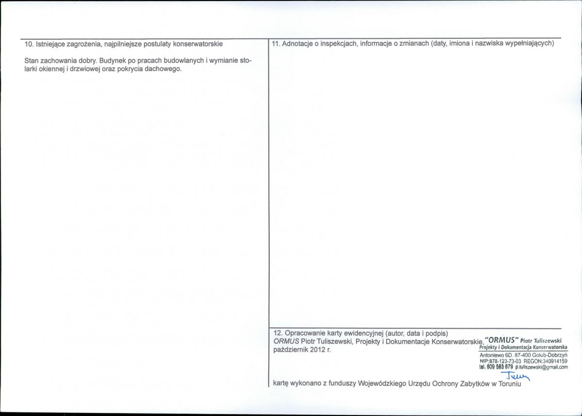 KEZN - Karta obiektu niewpisanego do rejestru, skan nr 2