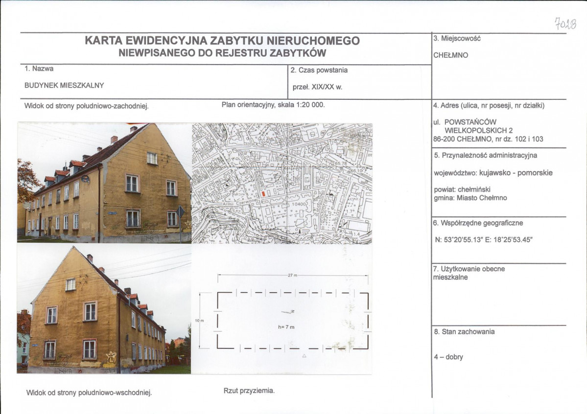 KEZN - Karta obiektu niewpisanego do rejestru, skan nr 1