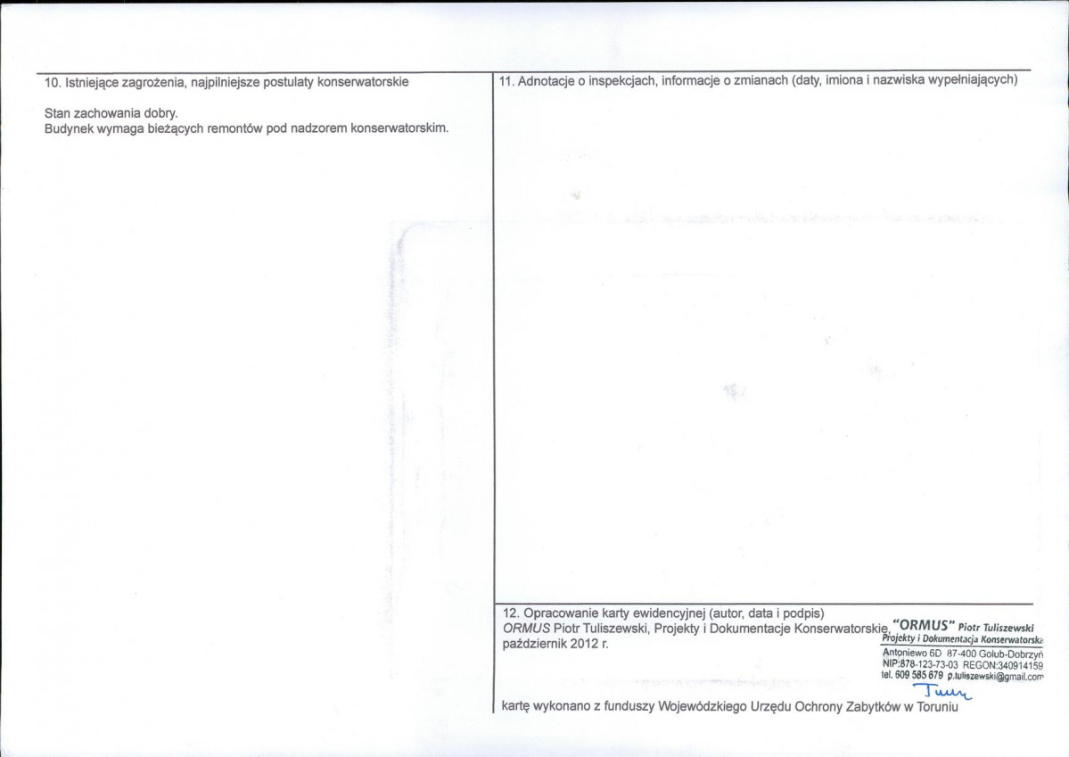KEZN - Karta obiektu niewpisanego do rejestru, skan nr 2
