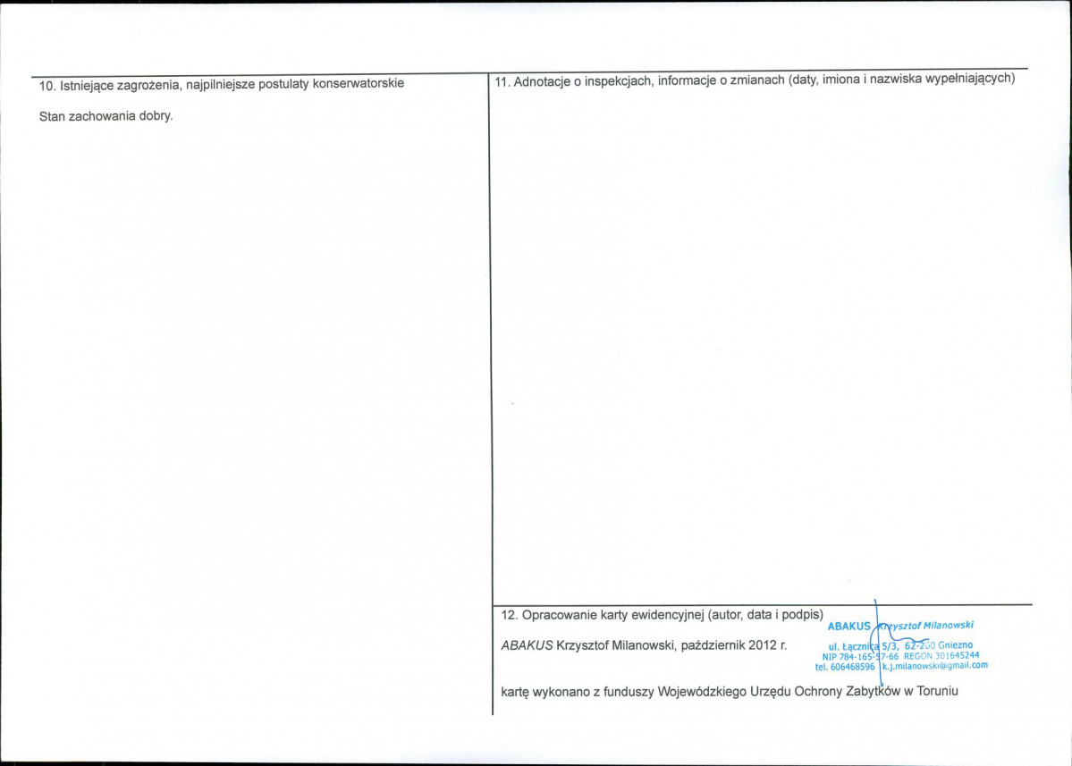 KEZN - Karta obiektu niewpisanego do rejestru, skan nr 2