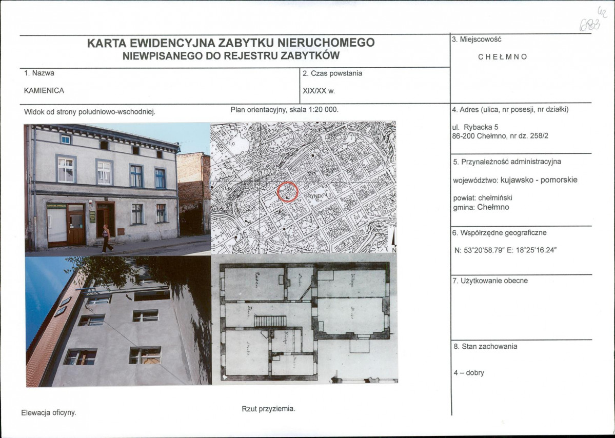 KEZN - Karta obiektu niewpisanego do rejestru, skan nr 1
