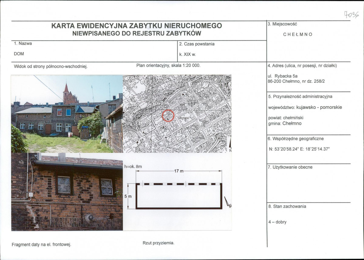 KEZN - Karta obiektu niewpisanego do rejestru, skan nr 1