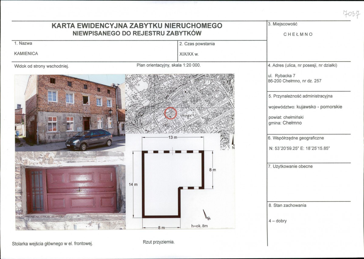 KEZN - Karta obiektu niewpisanego do rejestru, skan nr 1