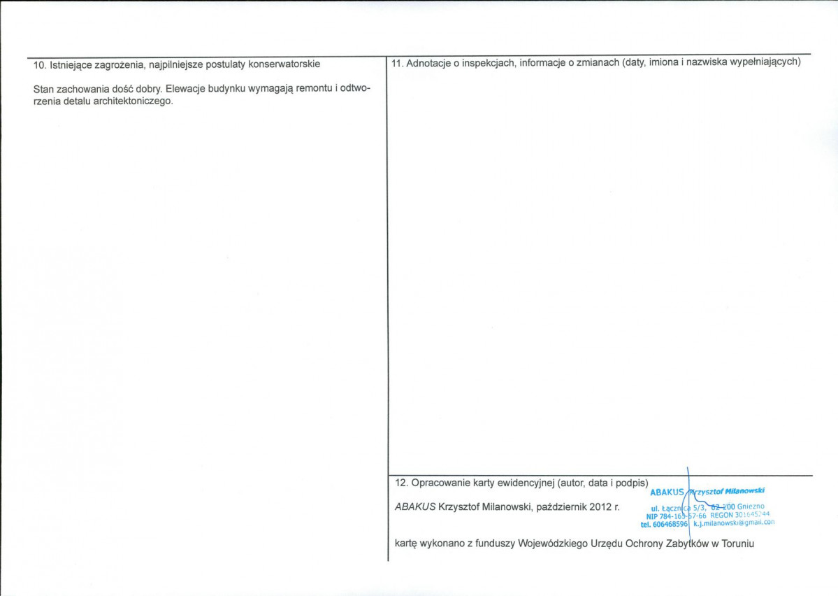 KEZN - Karta obiektu niewpisanego do rejestru, skan nr 2