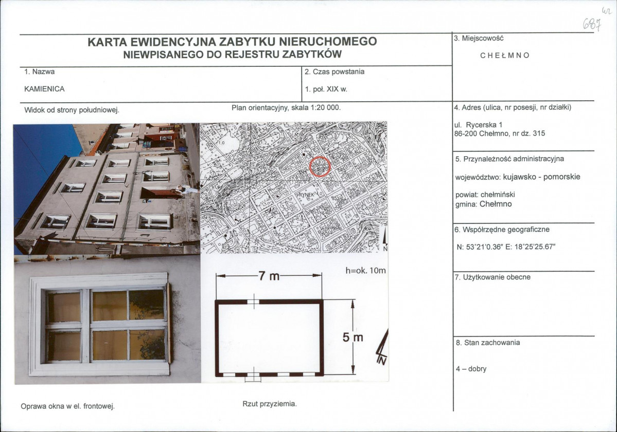 KEZN - Karta obiektu niewpisanego do rejestru, skan nr 1