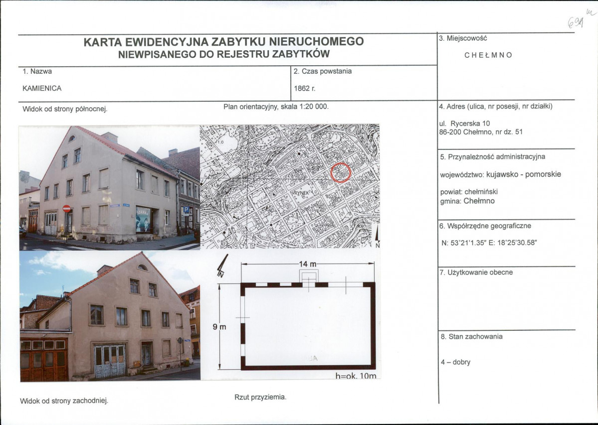 KEZN - Karta obiektu niewpisanego do rejestru, skan nr 1