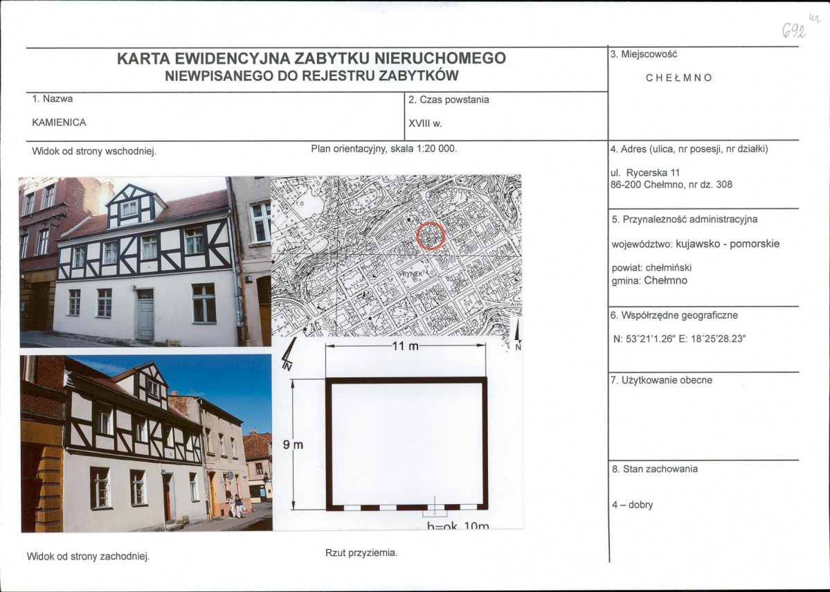 KEZN - Karta obiektu niewpisanego do rejestru, skan nr 1