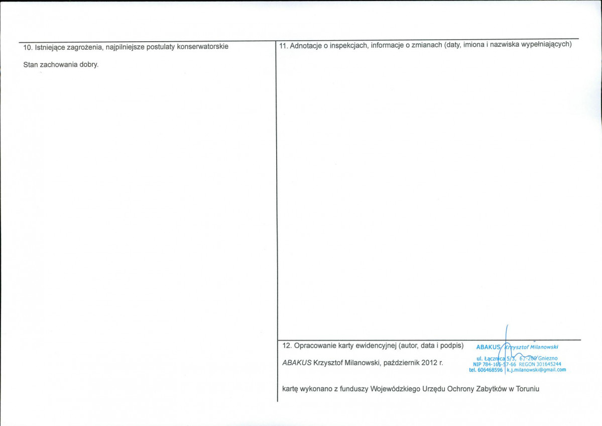 KEZN - Karta obiektu niewpisanego do rejestru, skan nr 2