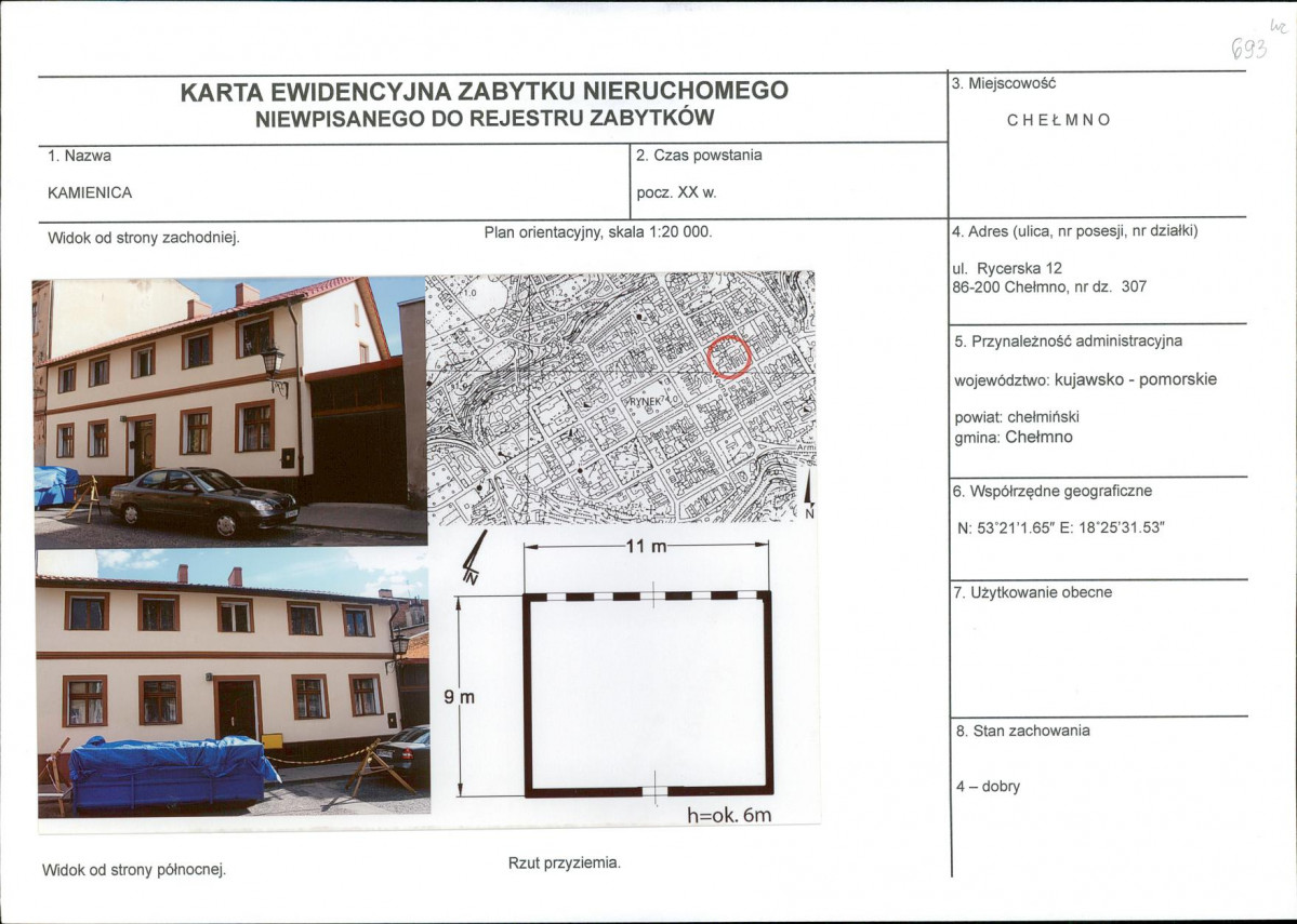 KEZN - Karta obiektu niewpisanego do rejestru, skan nr 1