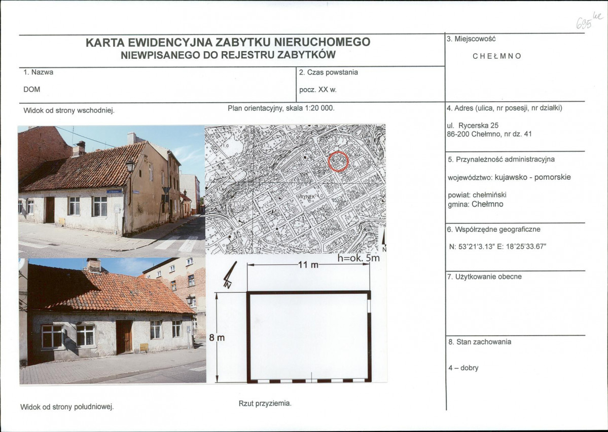 KEZN - Karta obiektu niewpisanego do rejestru, skan nr 1
