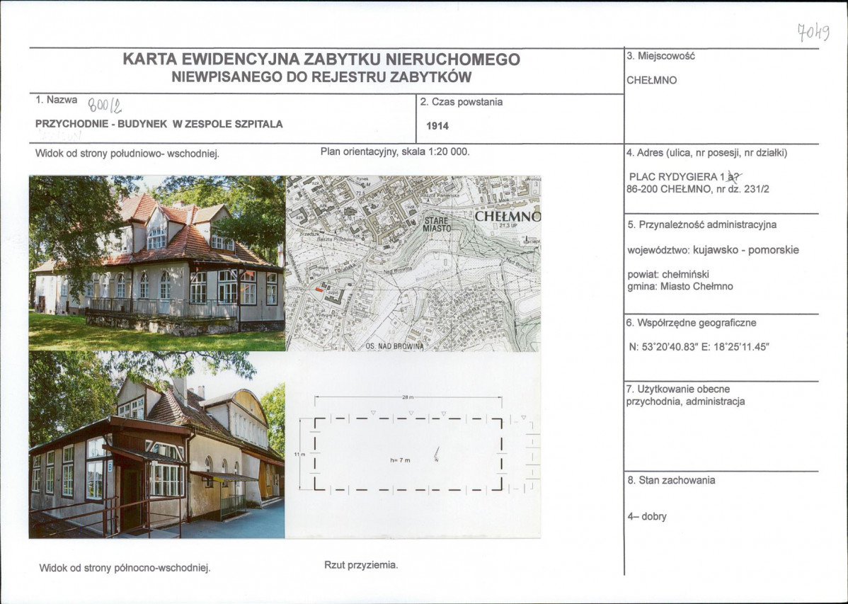 Karta obiektu niewpisanego do rejestru, skan nr 1