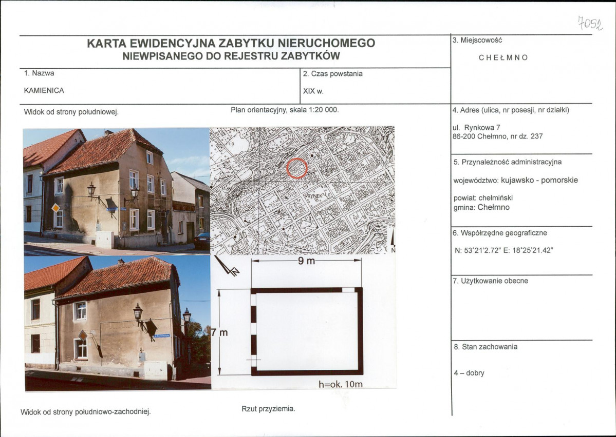 KEZN - Karta obiektu niewpisanego do rejestru, skan nr 1