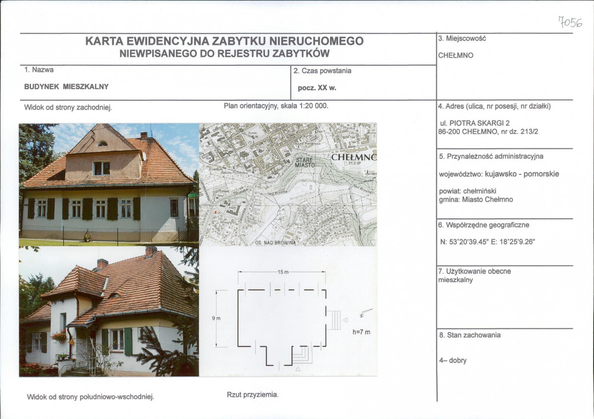 KEZN - Karta obiektu niewpisanego do rejestru, skan nr 1