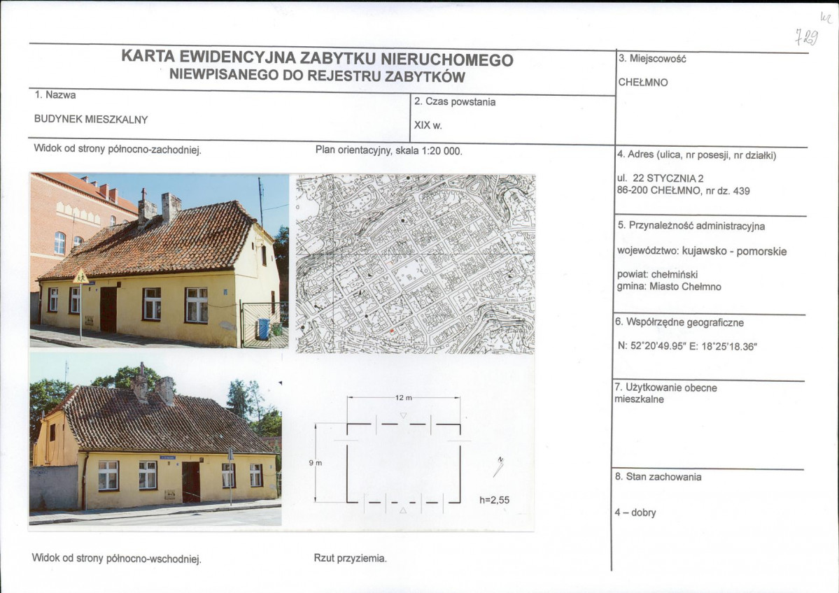 KEZN - Karta obiektu niewpisanego do rejestru, skan nr 1